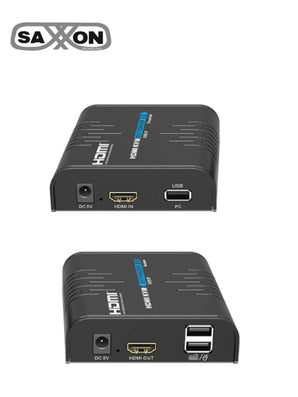 SAXXON LKV373KVM-5.0 - Extensor HDMI/KVM hasta 120 m, Full HD 1080p 60 Hz, Cat5e/Cat6, 2 USB