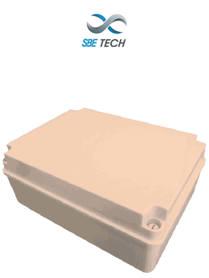 SBE TECH OP380300120 - Caja plástica con tapa opaca de 38x30x12 cm multiusos, IP66, material autoextinguible
