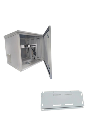 SBE TECH SBE-FRT9UR + SBE-SOPFTRT - Gabinete exterior 19 pulgadas 9U, montaje pared, torre o poste, RAL7035