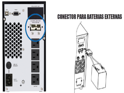 Conector para Banco de baterías externas.