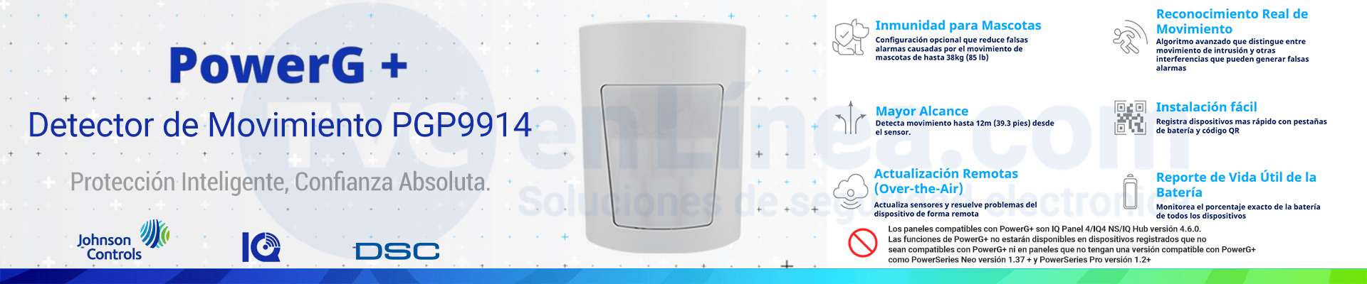 El detector de movimiento interior PowerG+ PIR PGP 9914