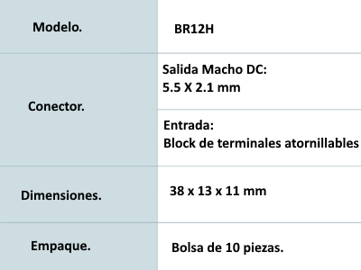 Especificaciones.