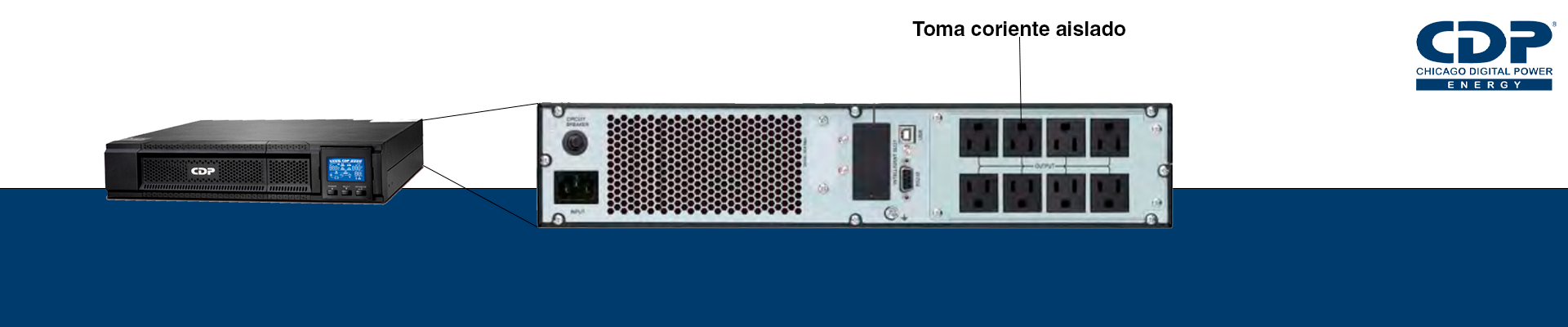 Bancos de toma corriente aislados