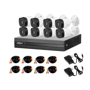 DAHUA KITXVR1B08-I+8-B1A21 - Kit de 8 cámaras 2 MP con DVR Cooper-I WizSense, IA y H.265+