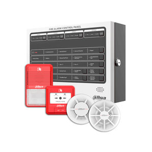 DAHUA WISUALARM KIT 4 ZONAS - Panel alarma incendio convencional, detector humo/calor, estación y sirena