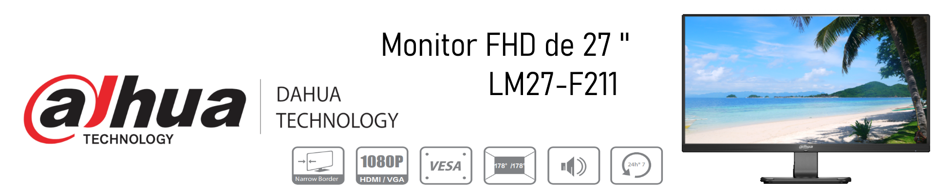 Pantalla de 27 pulgadas para CCTV / Marco ultra delgado / F HD