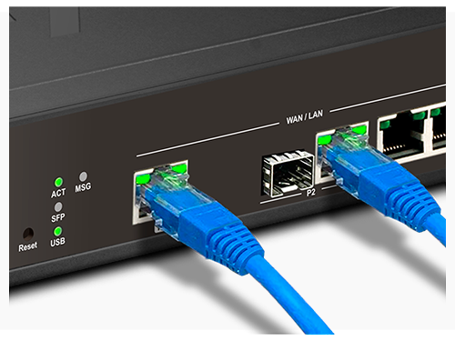 Puertos WAN/LAN flexibles.