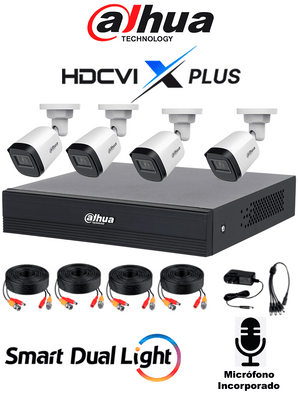 DAHUA DH-KIT/XVR1B08-I/T/8-B1A21N - Kit CCTV 8 canales y 8 cámaras 2 MP, DVR WizSense IA H.265+