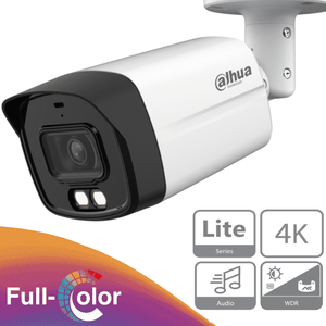 DAHUA HAC-HFW1809TLM-A-LED - Camara Bullet 4k Full Color/ 8 Megapixeles/ Lente de 2.8mm/ 106 Grados de Apertura/ Microfono Integrado/ 40 Metros de Iluminación/ Super Adapt/ WDR de 120 dB/ IP67/ Soporta: CVI/CVBS/AHD/TVI/