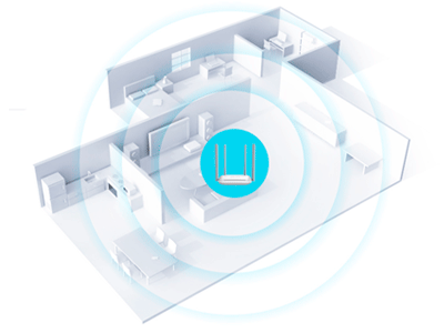 Hasta 500 m2 de cobertura Wi-Fi