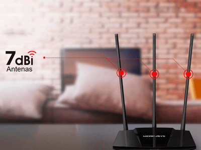 Tres antenas de 7dBi