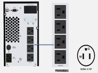 Bancos de toma corriente aislados.