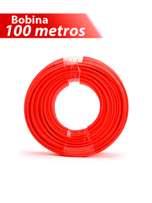 Cable fotovoltaico rojo 100 m, 6 mm², 10 AWG, libre de halógenos, 1 kV AC / 1500 V DC