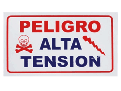 Letrero generico de alta tensión 