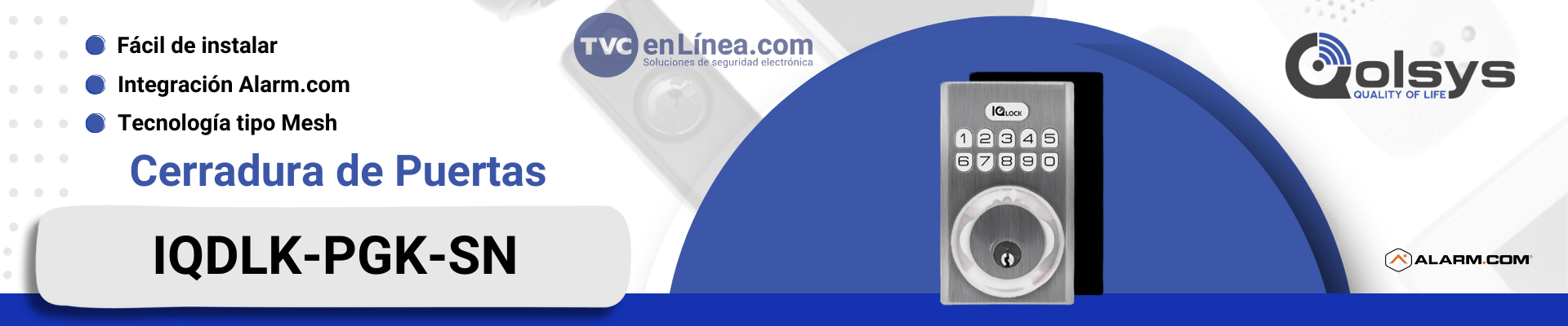 Cerradura de Puerta Inteligente Qolsys IQDLK-PGK-SN PowerG níquel satinado (Satin Nickel)