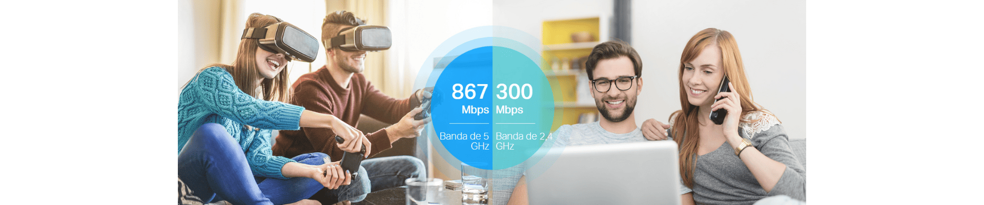 Entretenimiento fluido con Wi-Fi de banda dual AC1200