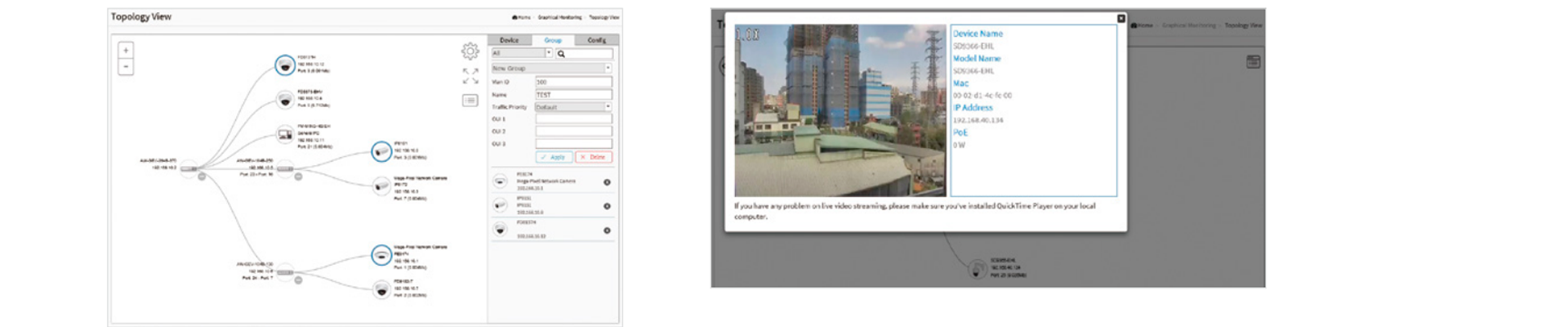 Vista Topologica, para una mejor visualización de equipos de vigilancia.